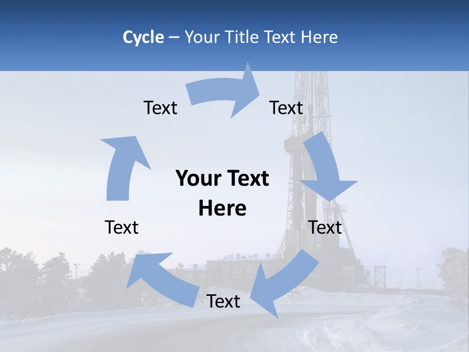 A Drilling Rig In The Middle Of A Snowy Field PowerPoint Template