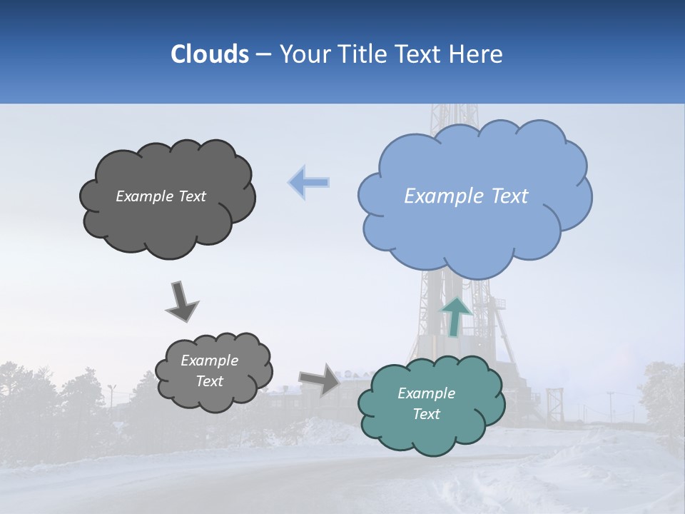 A Drilling Rig In The Middle Of A Snowy Field PowerPoint Template