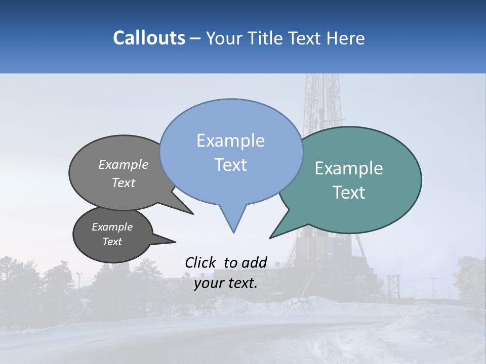 A Drilling Rig In The Middle Of A Snowy Field PowerPoint Template