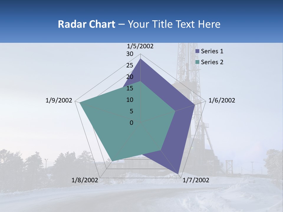 A Drilling Rig In The Middle Of A Snowy Field PowerPoint Template