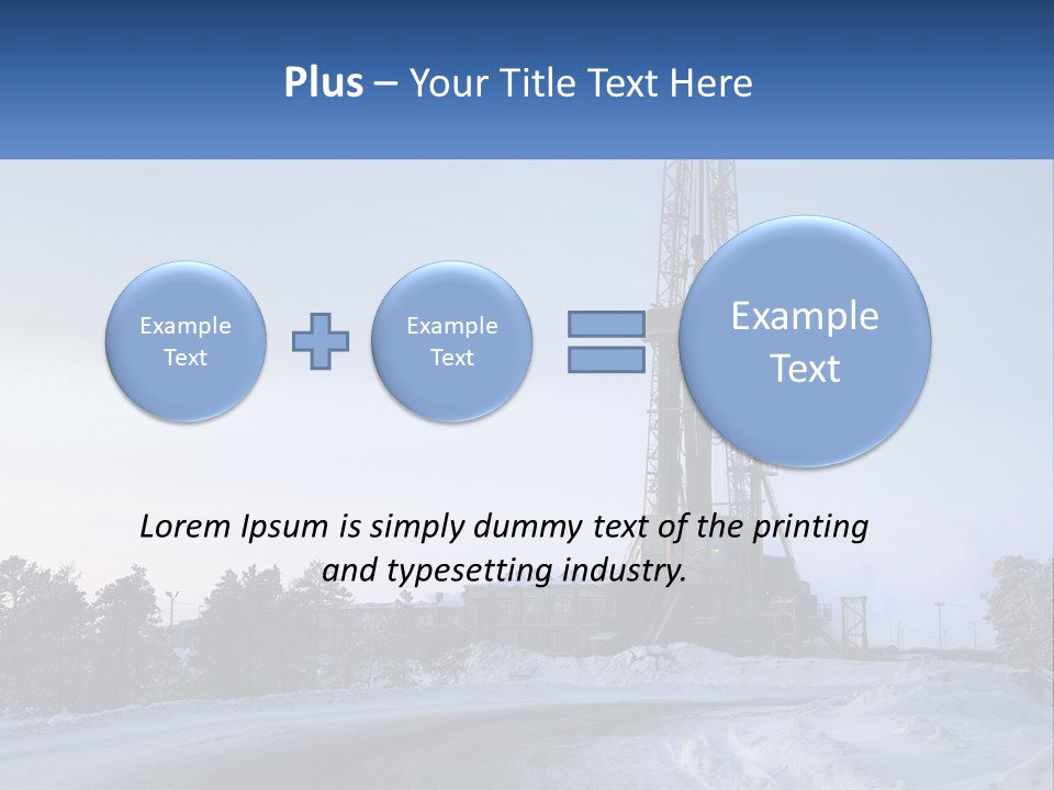 A Drilling Rig In The Middle Of A Snowy Field PowerPoint Template