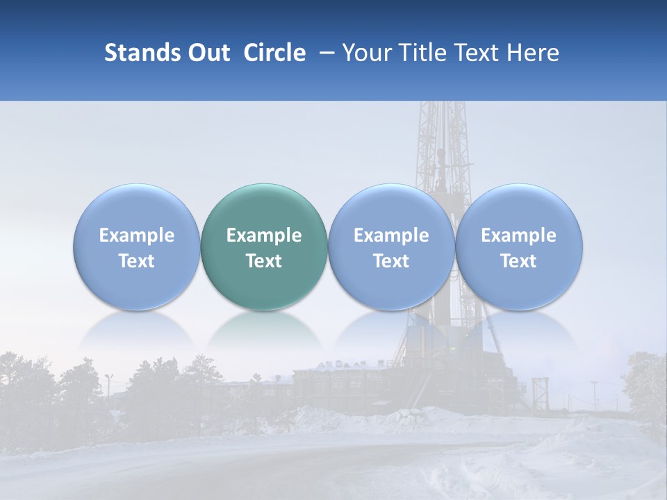 A Drilling Rig In The Middle Of A Snowy Field PowerPoint Template