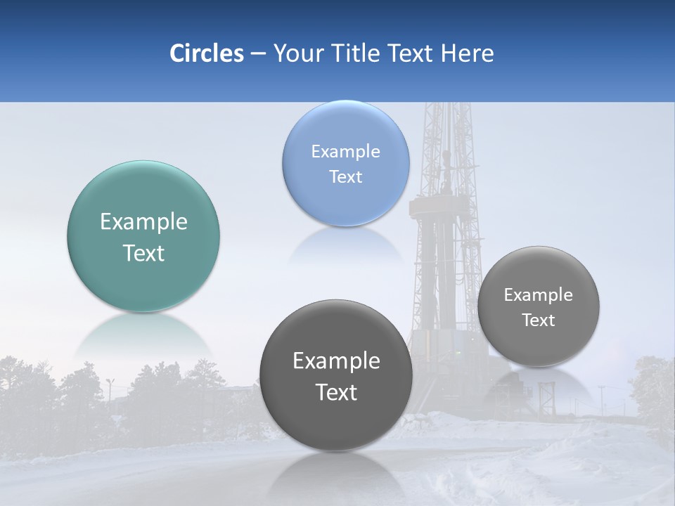 A Drilling Rig In The Middle Of A Snowy Field PowerPoint Template