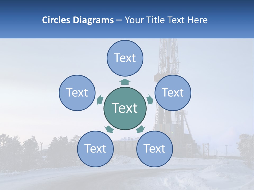 A Drilling Rig In The Middle Of A Snowy Field PowerPoint Template
