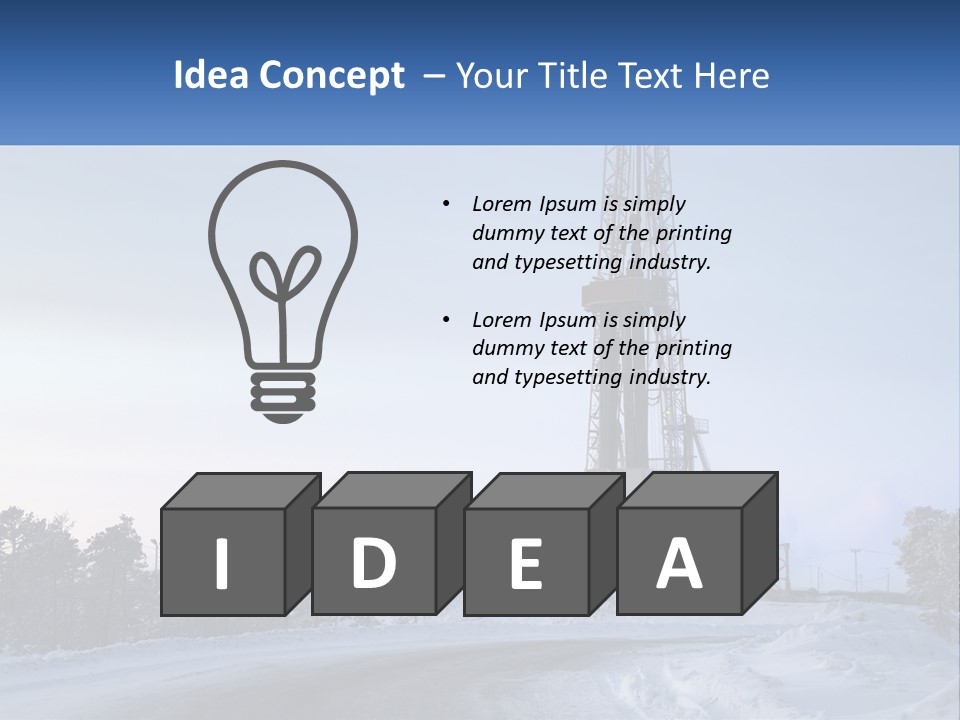 A Drilling Rig In The Middle Of A Snowy Field PowerPoint Template