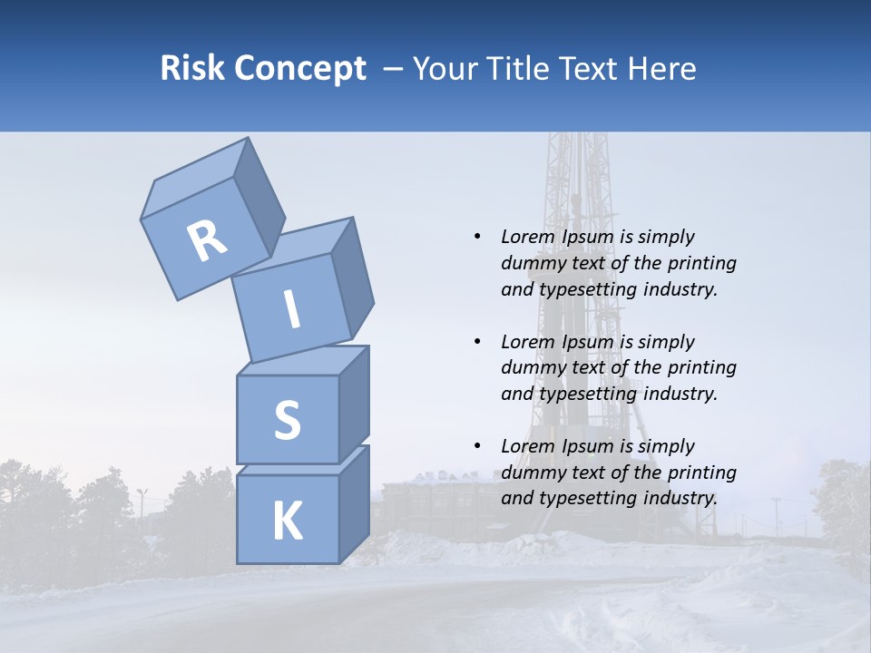 A Drilling Rig In The Middle Of A Snowy Field PowerPoint Template