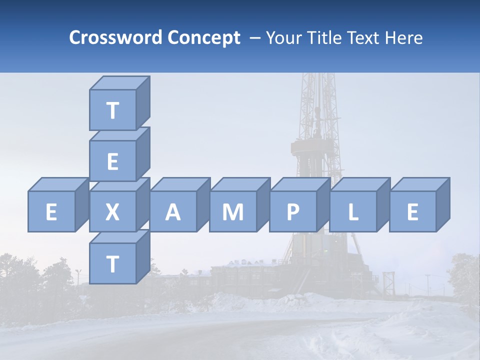 A Drilling Rig In The Middle Of A Snowy Field PowerPoint Template