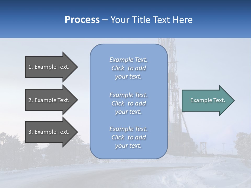 A Drilling Rig In The Middle Of A Snowy Field PowerPoint Template