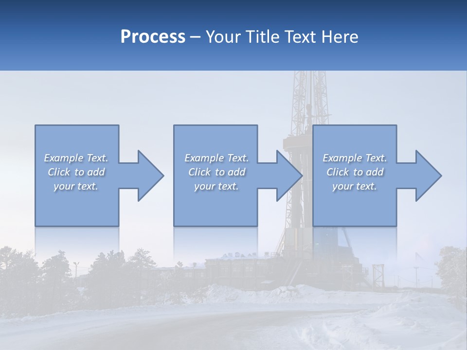 A Drilling Rig In The Middle Of A Snowy Field PowerPoint Template
