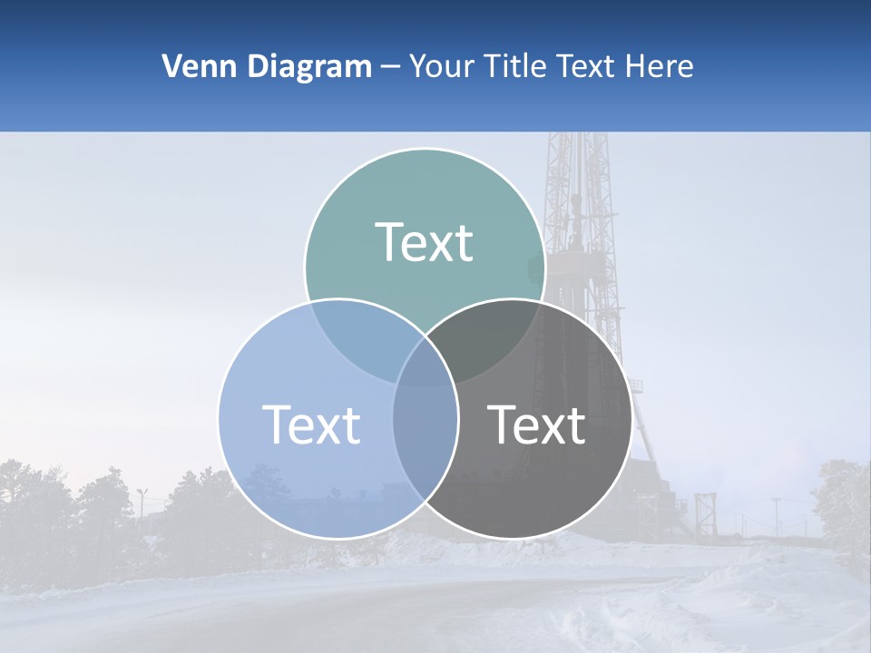 A Drilling Rig In The Middle Of A Snowy Field PowerPoint Template