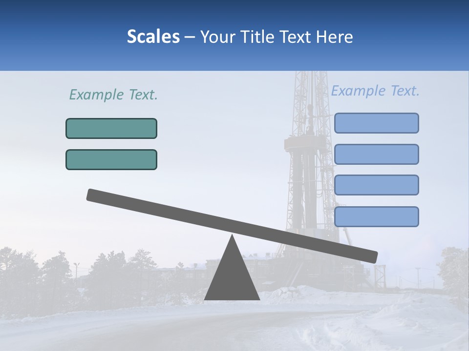 A Drilling Rig In The Middle Of A Snowy Field PowerPoint Template