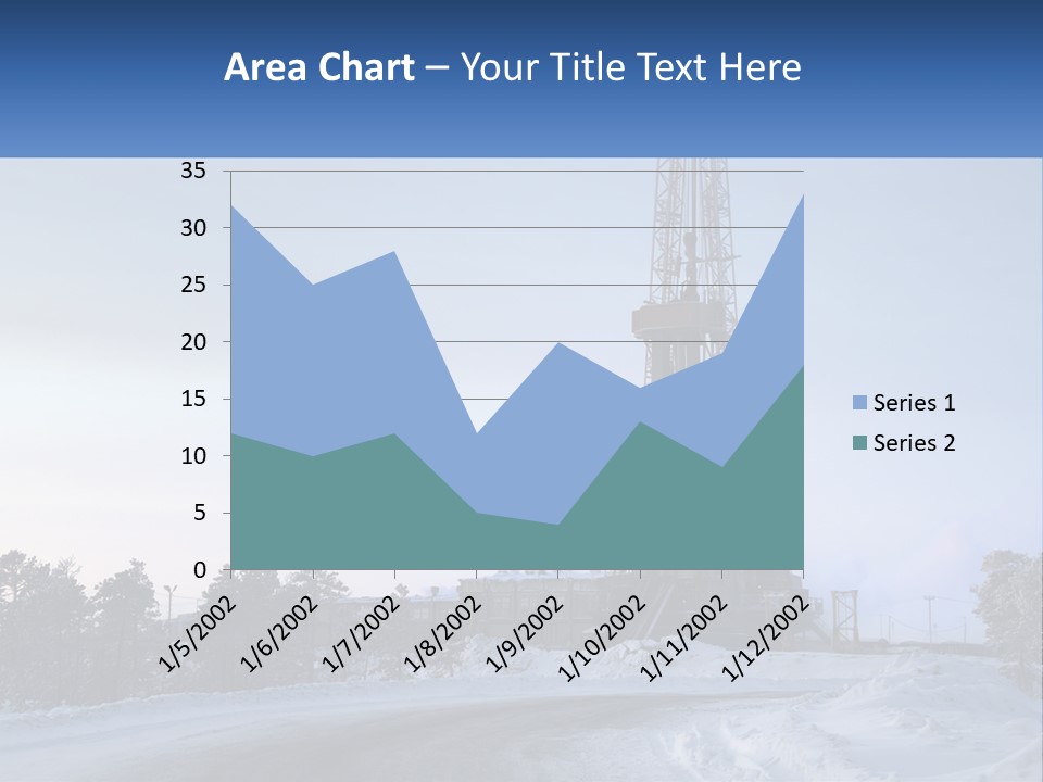 A Drilling Rig In The Middle Of A Snowy Field PowerPoint Template