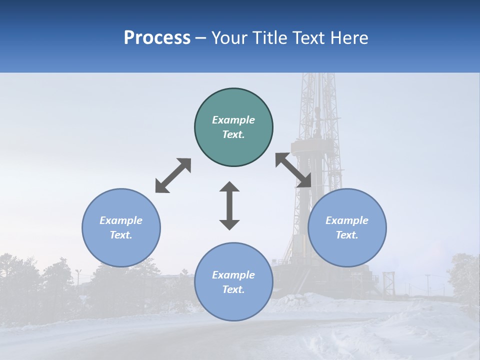A Drilling Rig In The Middle Of A Snowy Field PowerPoint Template