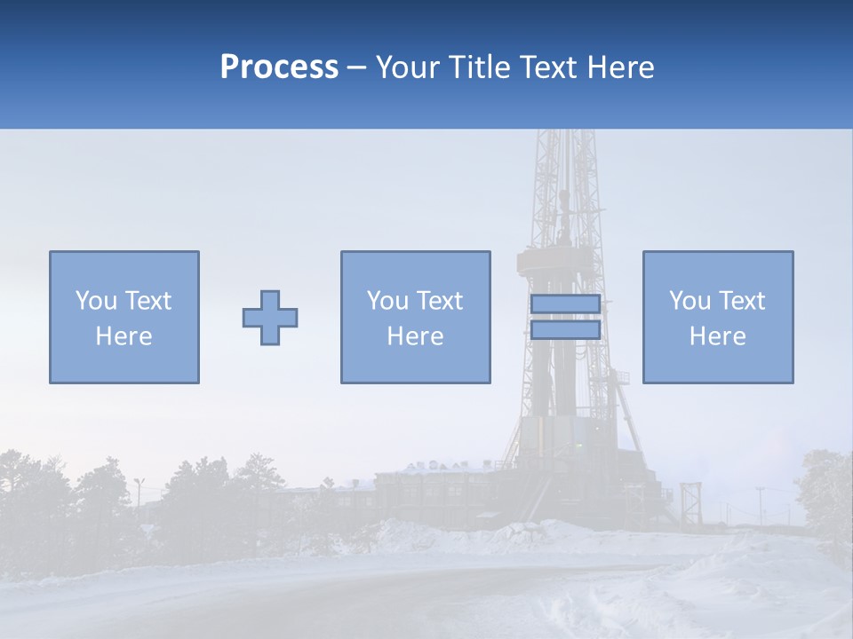A Drilling Rig In The Middle Of A Snowy Field PowerPoint Template