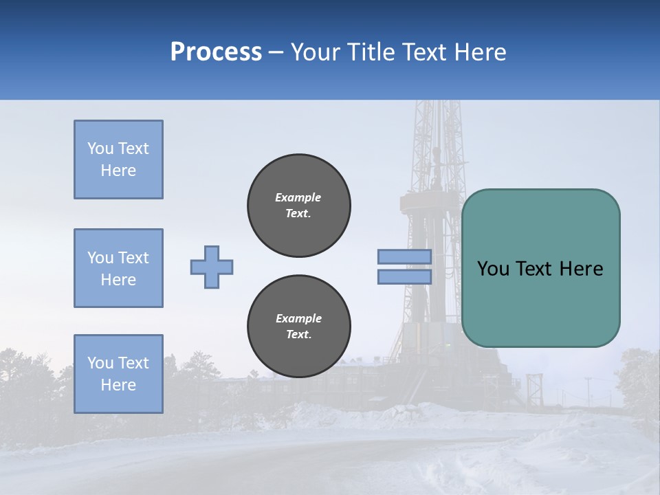 A Drilling Rig In The Middle Of A Snowy Field PowerPoint Template