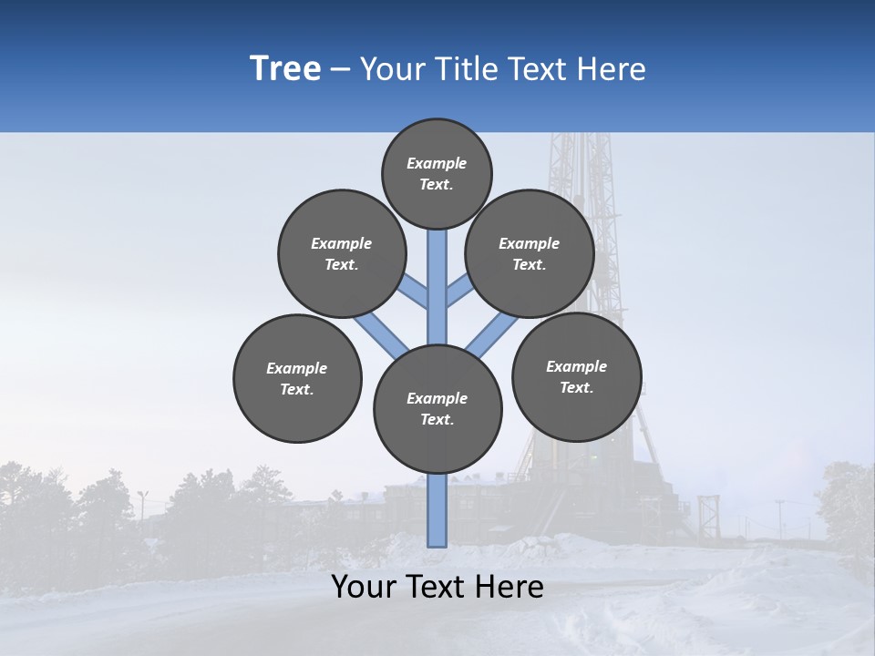 A Drilling Rig In The Middle Of A Snowy Field PowerPoint Template