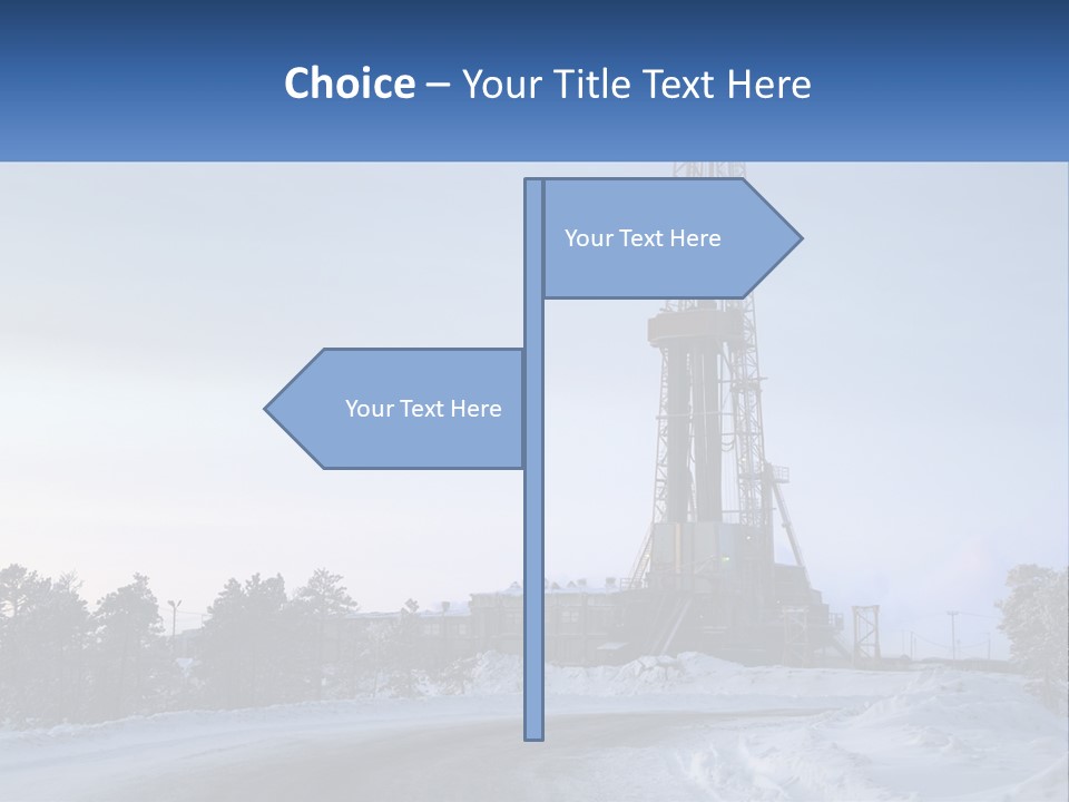 A Drilling Rig In The Middle Of A Snowy Field PowerPoint Template
