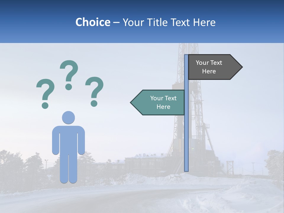 A Drilling Rig In The Middle Of A Snowy Field PowerPoint Template