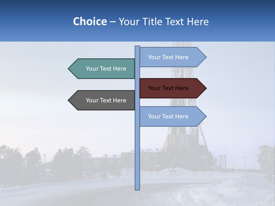 A Drilling Rig In The Middle Of A Snowy Field PowerPoint Template