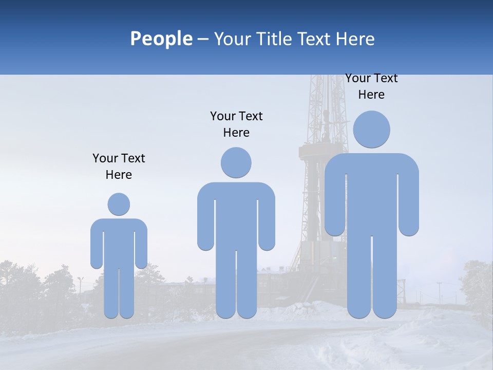 A Drilling Rig In The Middle Of A Snowy Field PowerPoint Template