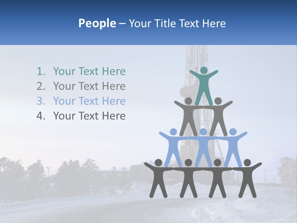 A Drilling Rig In The Middle Of A Snowy Field PowerPoint Template