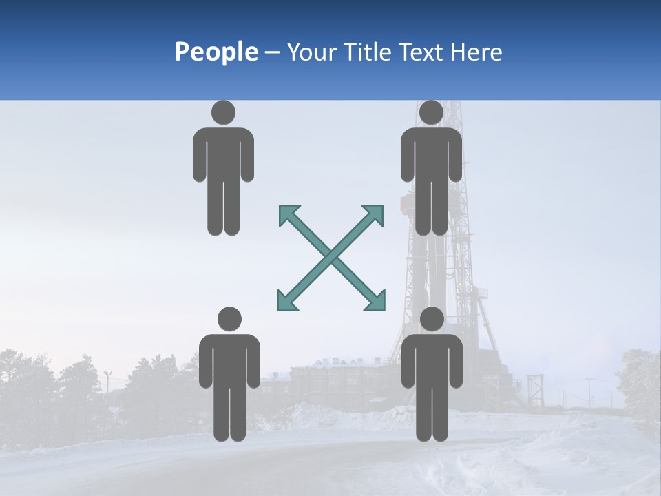 A Drilling Rig In The Middle Of A Snowy Field PowerPoint Template