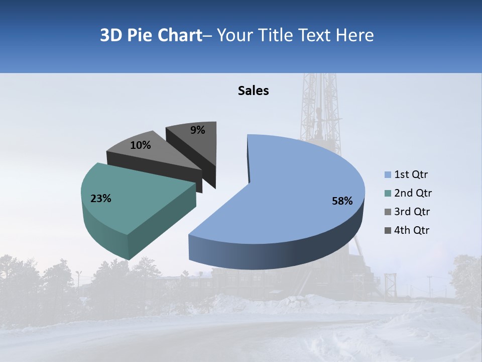 A Drilling Rig In The Middle Of A Snowy Field PowerPoint Template