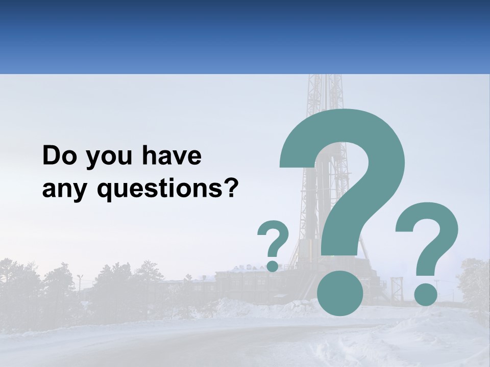 A Drilling Rig In The Middle Of A Snowy Field PowerPoint Template
