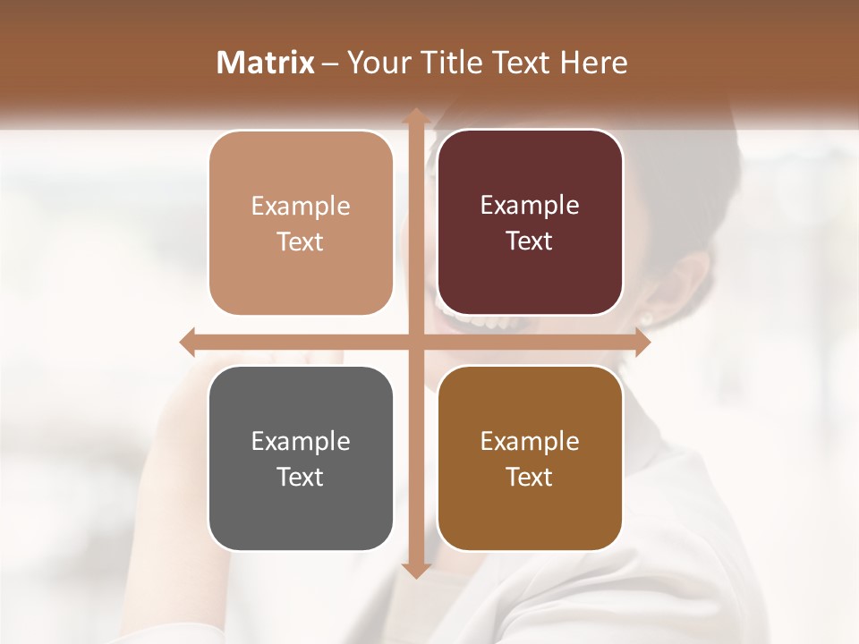 A Woman In A White Shirt Is Smiling PowerPoint Template