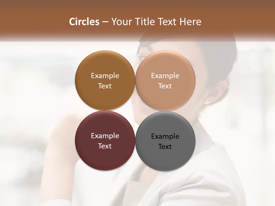 A Woman In A White Shirt Is Smiling PowerPoint Template