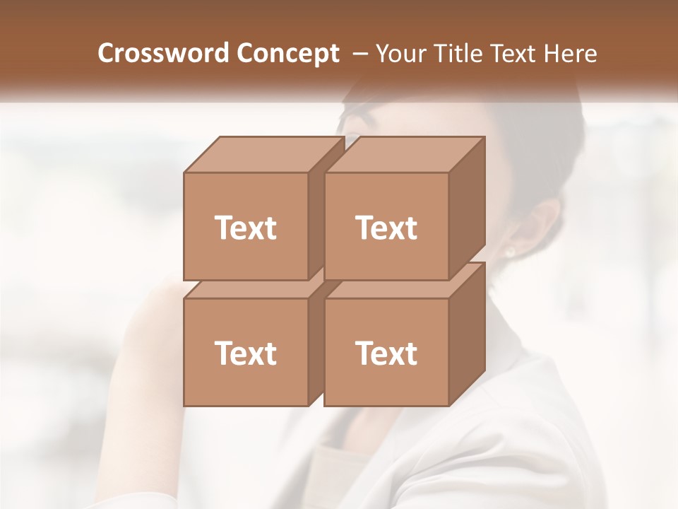 A Woman In A White Shirt Is Smiling PowerPoint Template