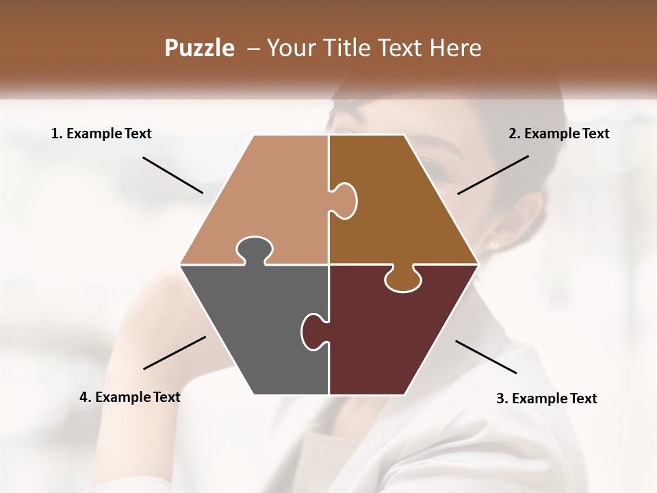 A Woman In A White Shirt Is Smiling PowerPoint Template