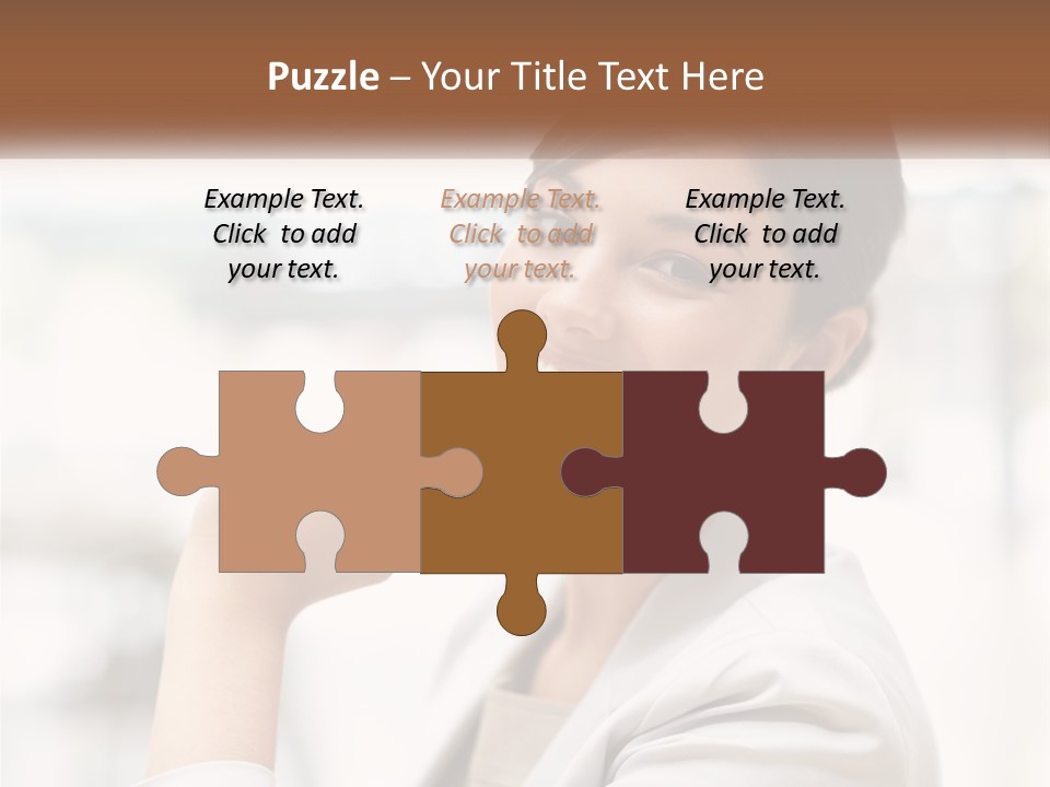 A Woman In A White Shirt Is Smiling PowerPoint Template