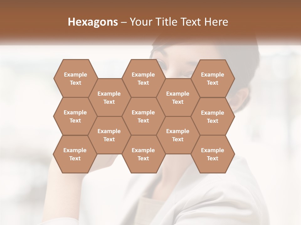 A Woman In A White Shirt Is Smiling PowerPoint Template