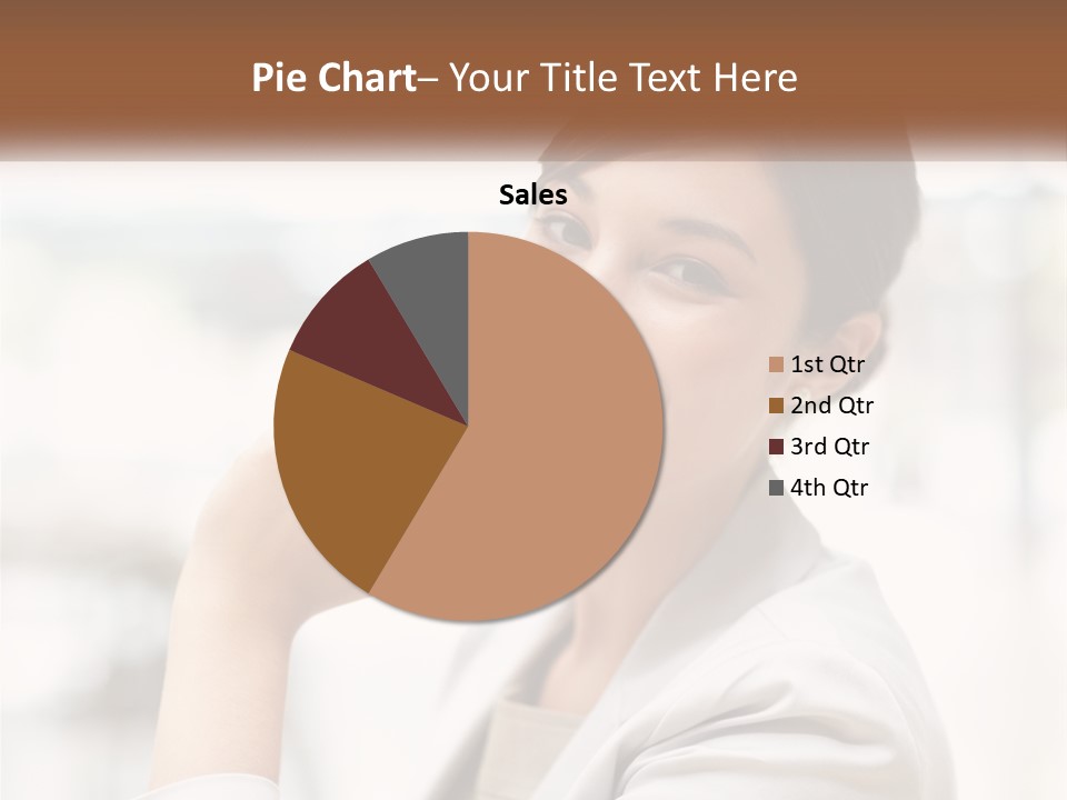 A Woman In A White Shirt Is Smiling PowerPoint Template