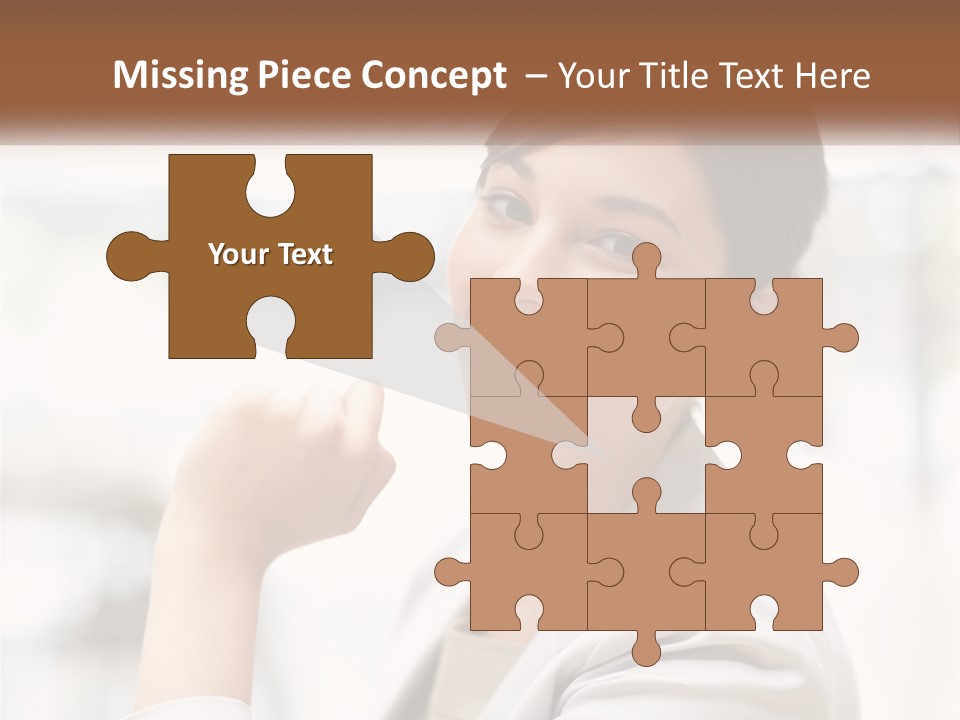 A Woman In A White Shirt Is Smiling PowerPoint Template