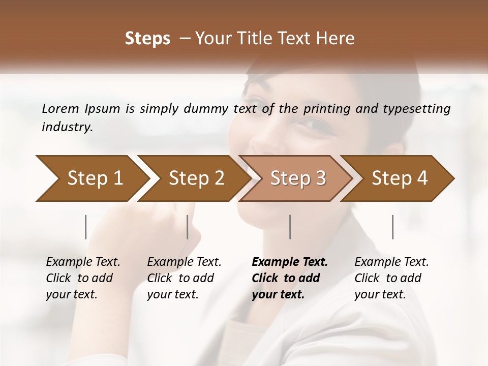 A Woman In A White Shirt Is Smiling PowerPoint Template