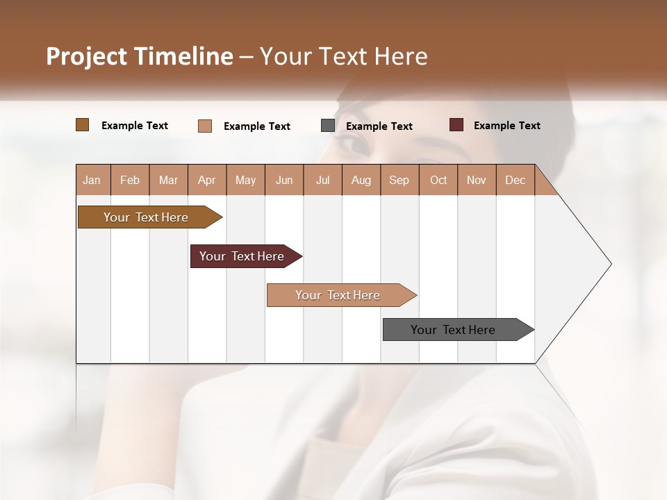 A Woman In A White Shirt Is Smiling PowerPoint Template