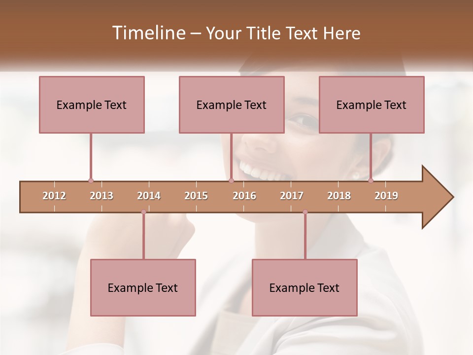 A Woman In A White Shirt Is Smiling PowerPoint Template