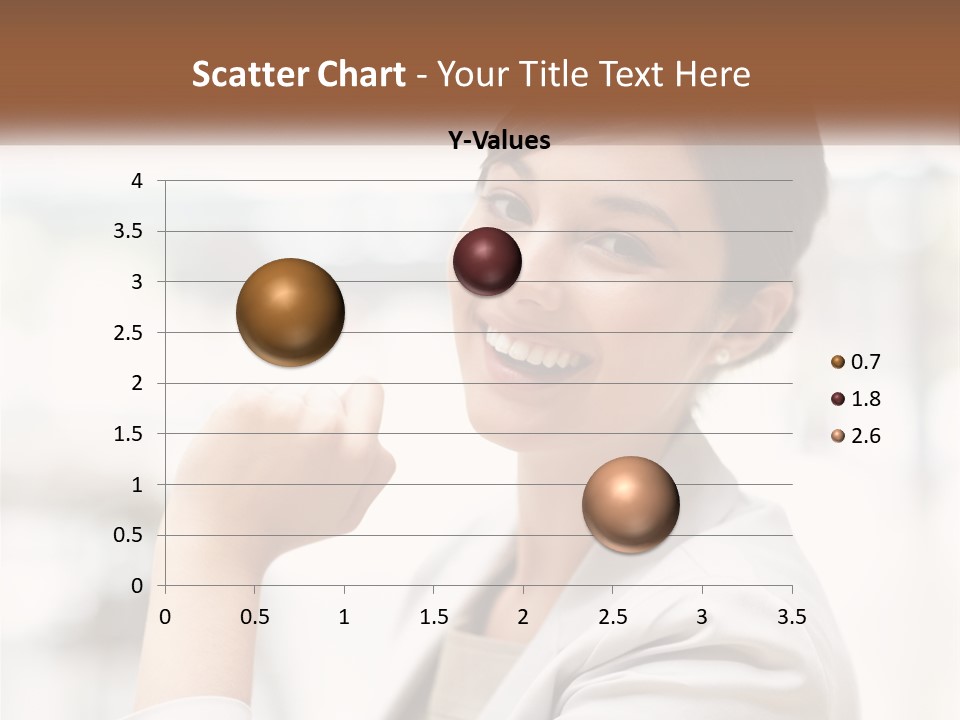 A Woman In A White Shirt Is Smiling PowerPoint Template