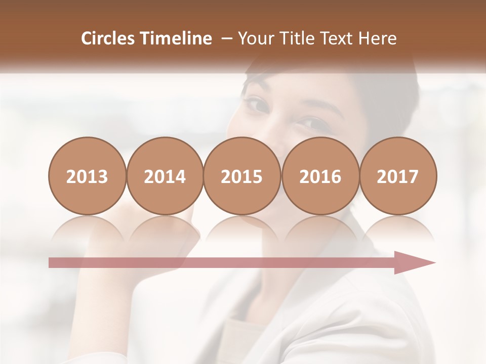 A Woman In A White Shirt Is Smiling PowerPoint Template