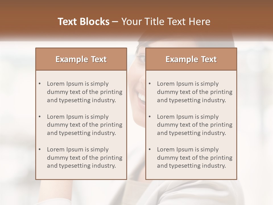 A Woman In A White Shirt Is Smiling PowerPoint Template