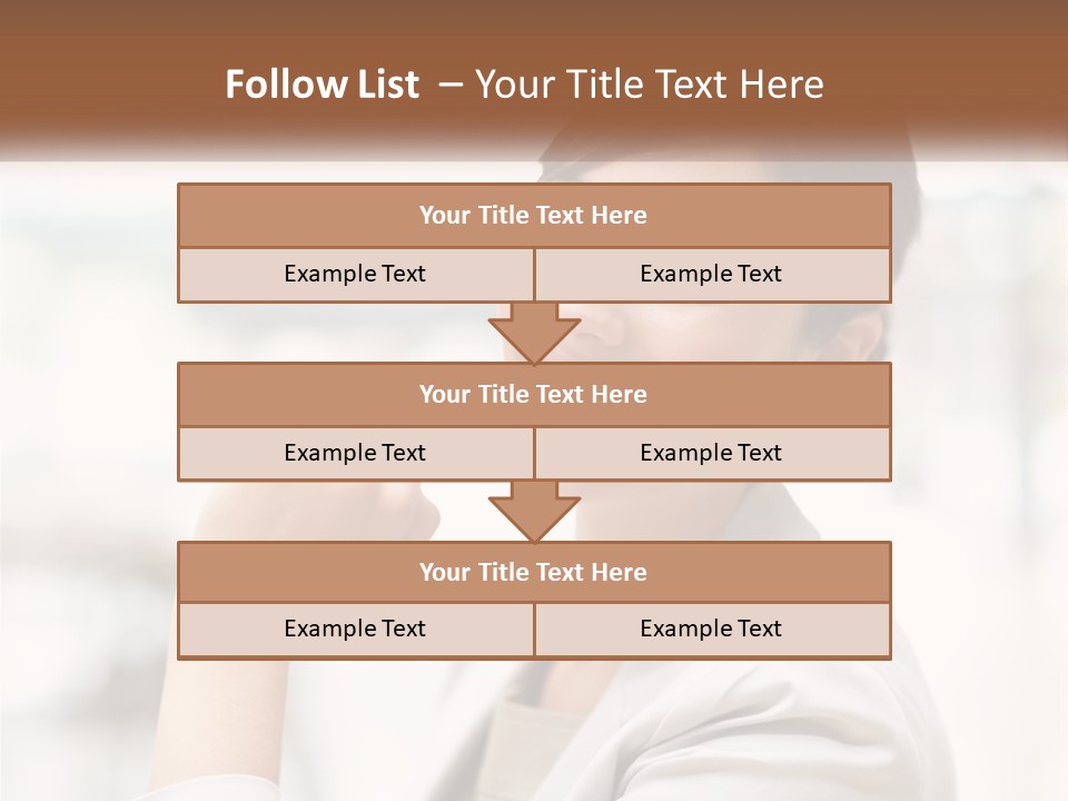 A Woman In A White Shirt Is Smiling PowerPoint Template