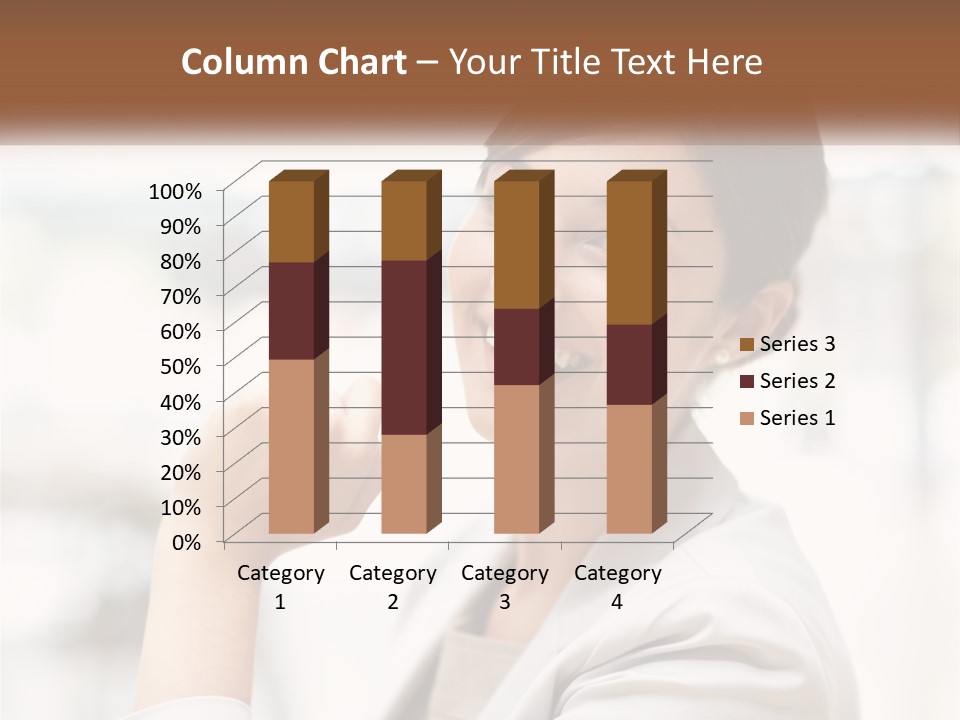 A Woman In A White Shirt Is Smiling PowerPoint Template