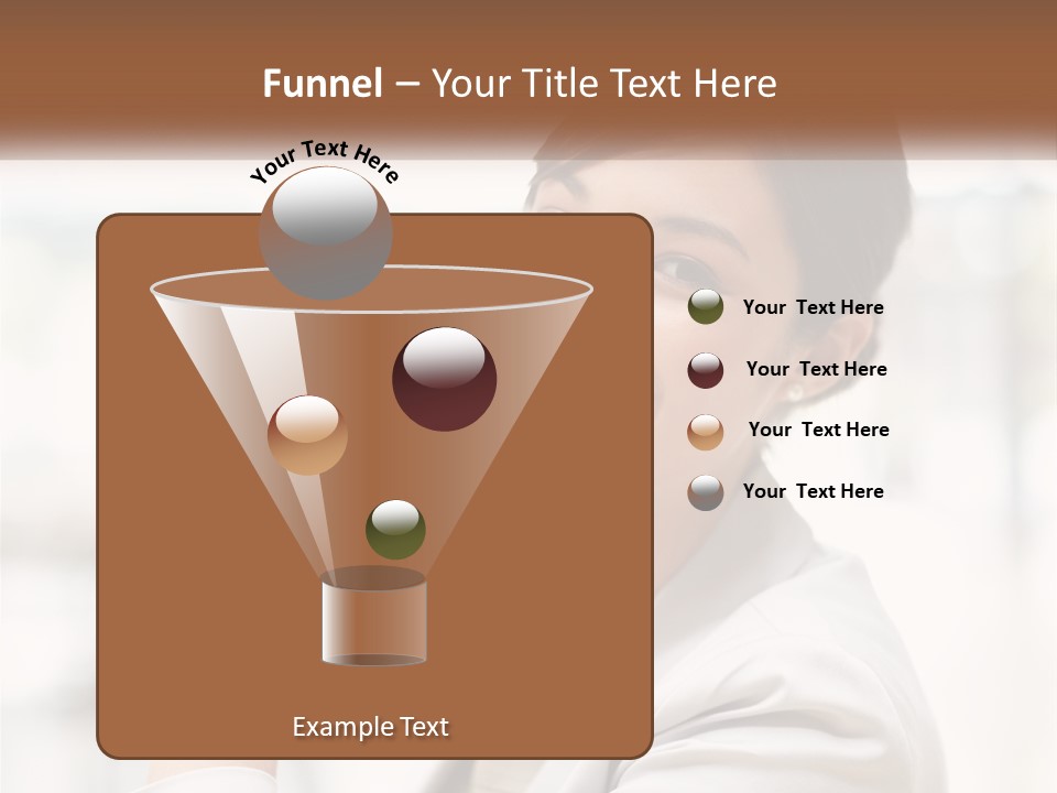 A Woman In A White Shirt Is Smiling PowerPoint Template