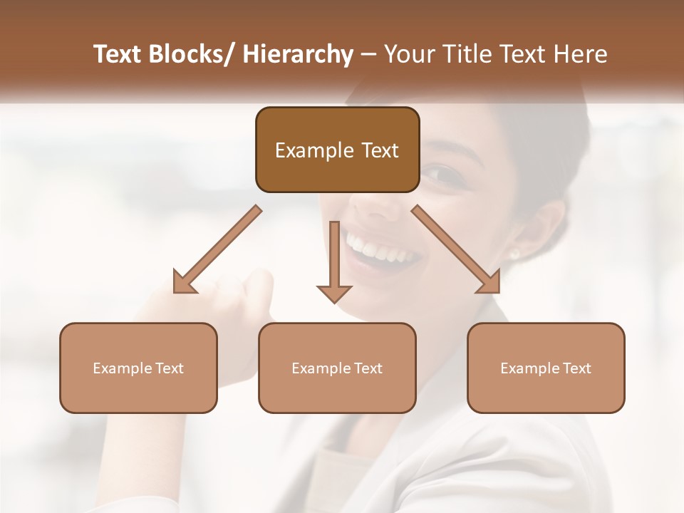 A Woman In A White Shirt Is Smiling PowerPoint Template