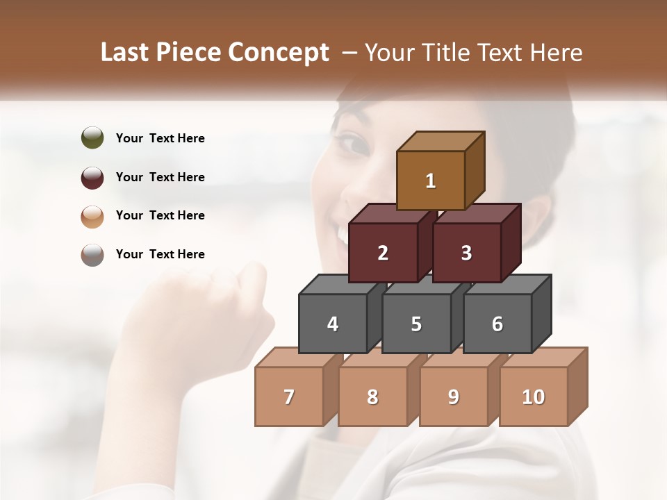 A Woman In A White Shirt Is Smiling PowerPoint Template