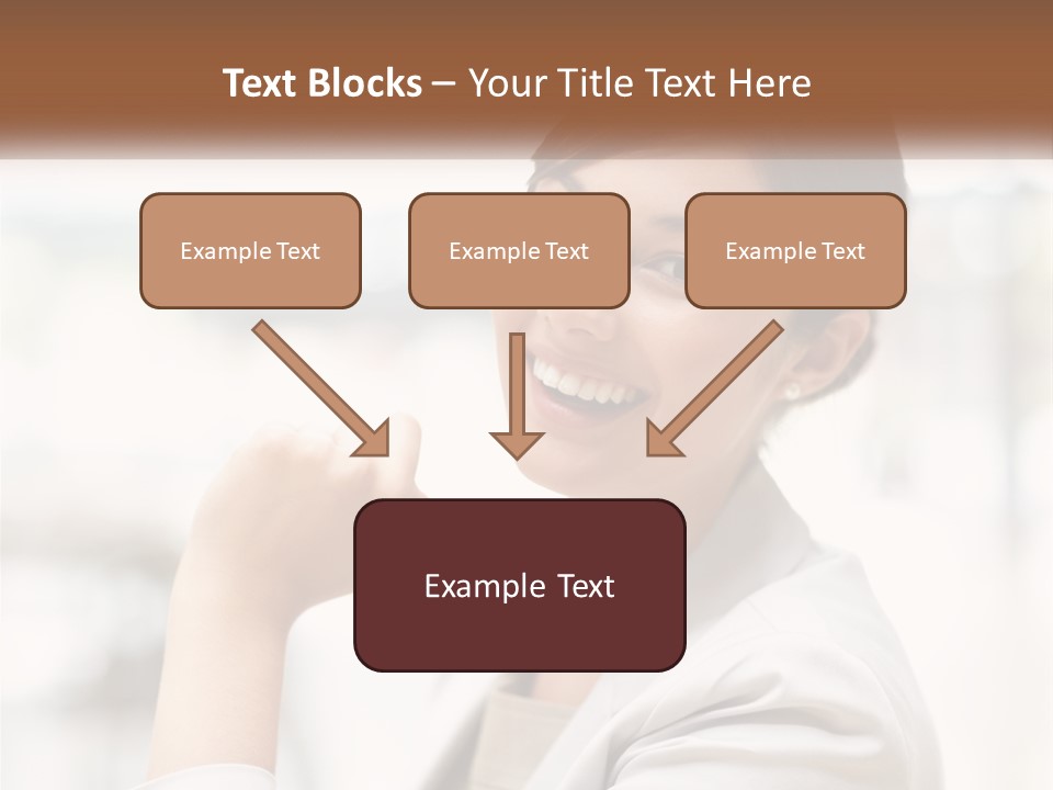 A Woman In A White Shirt Is Smiling PowerPoint Template
