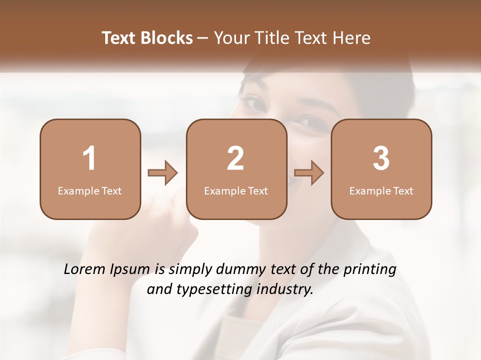 A Woman In A White Shirt Is Smiling PowerPoint Template