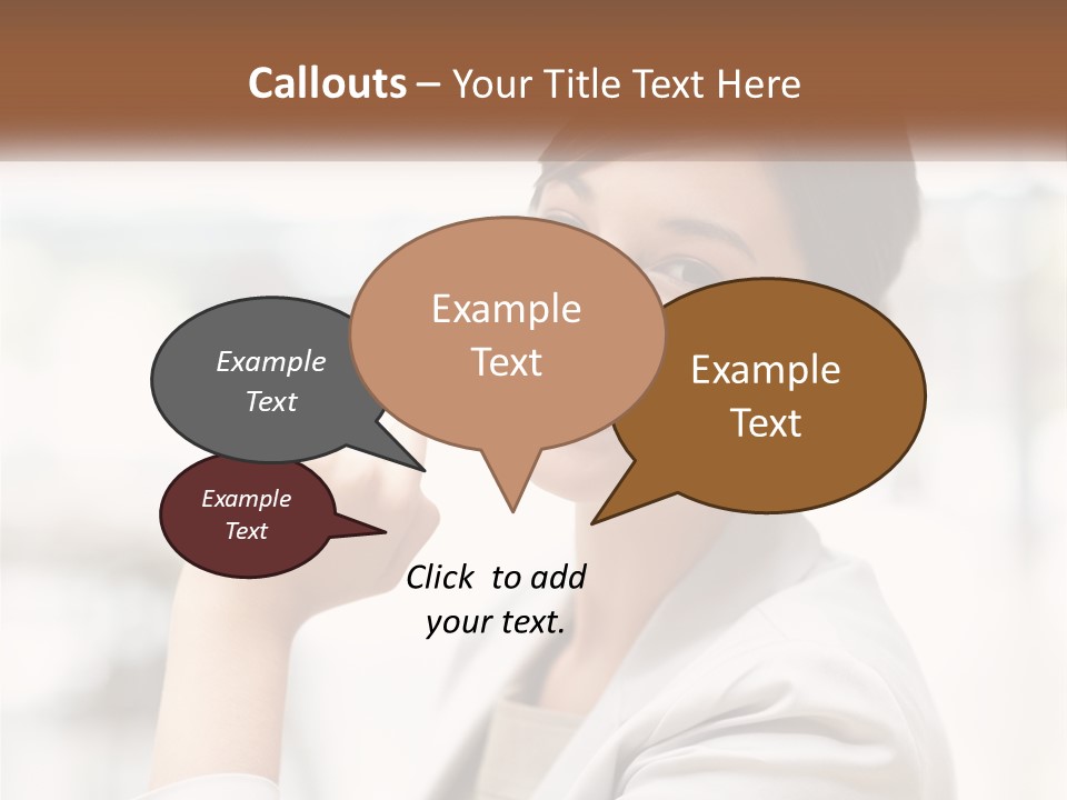 A Woman In A White Shirt Is Smiling PowerPoint Template